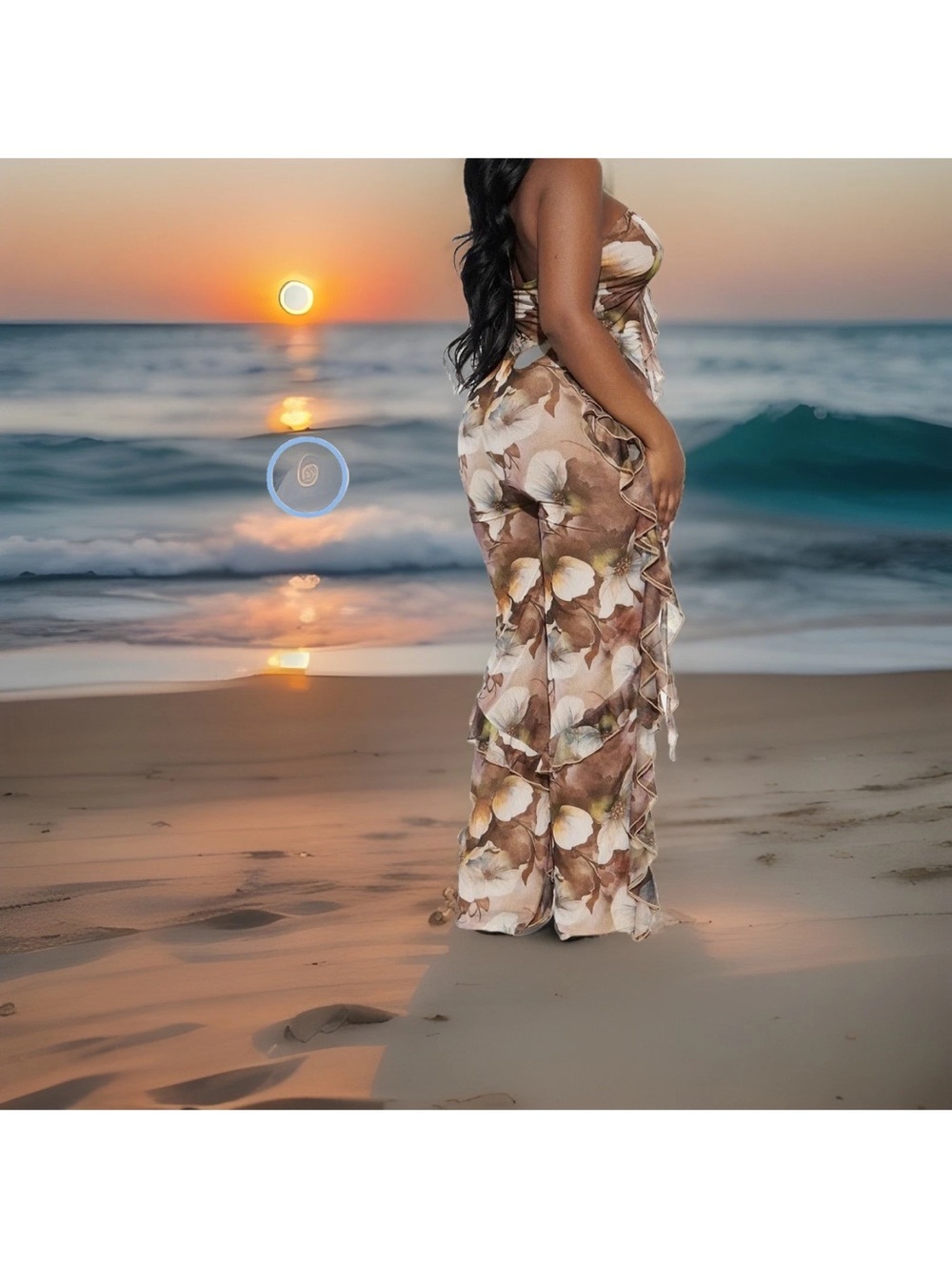 NWT Fashion Nova Women’s Jumpsuit/jumper pants halter size 1X New Sandals Size 9 - Picture 6 of 13